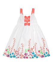 Girls 2-6x Coral Floral Meadow Dress