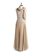Two-Piece Embellished Sleeveless Gown