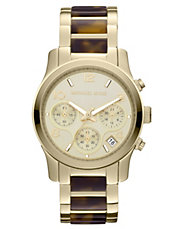 Ladies' Runway Tortoise Acetate & Gold-Tone Stainless Steel Watch