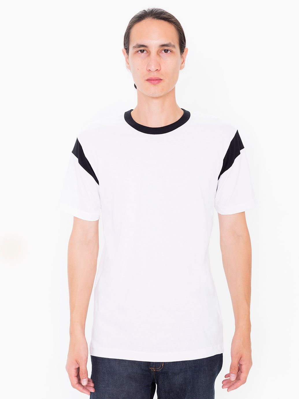 Fine Jersey Contrast Inset Short Sleeve T-Shirt