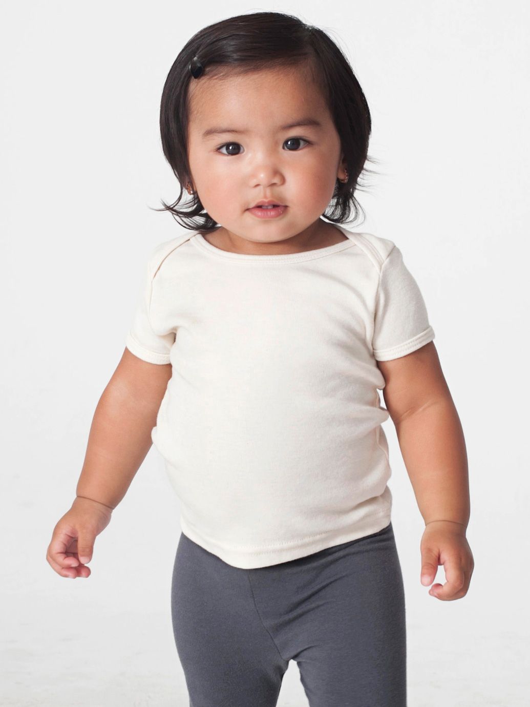 Organic Infant Baby Rib Short Sleeve Lap T