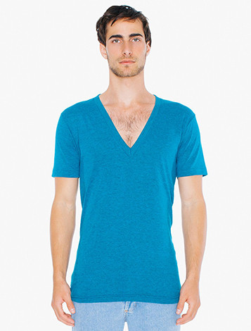 Tri-Blend Deep V-Neck T-Shirt