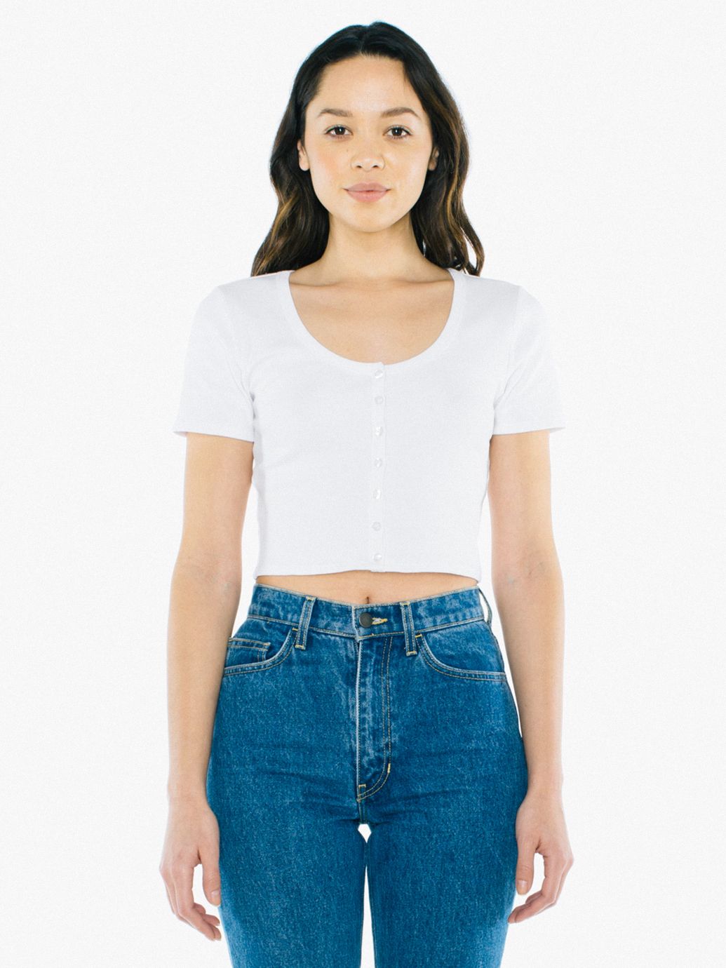 button up short sleeve crop top