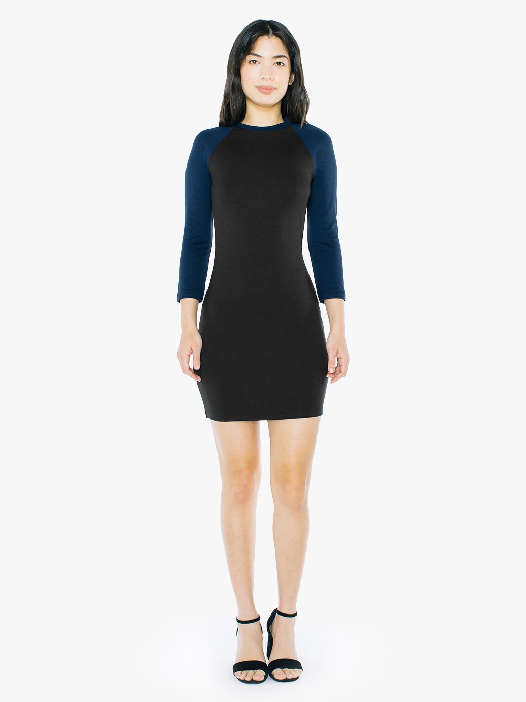 Ponte 3/4 Sleeve Raglan Dress