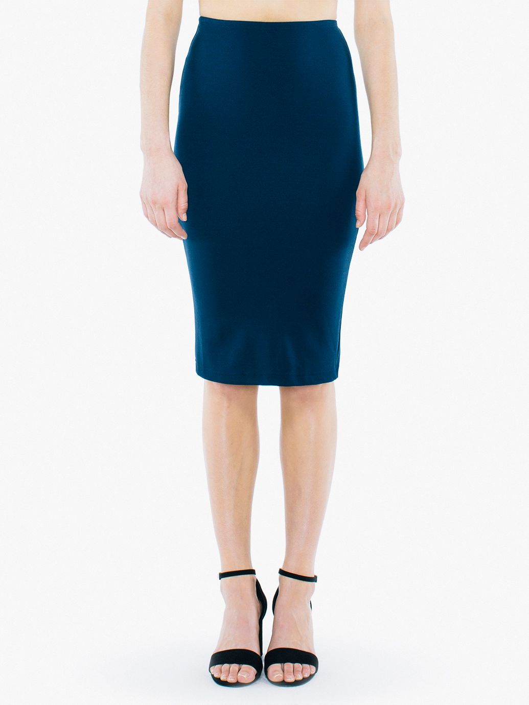 Ponte MidLength Pencil Skirt American Apparel