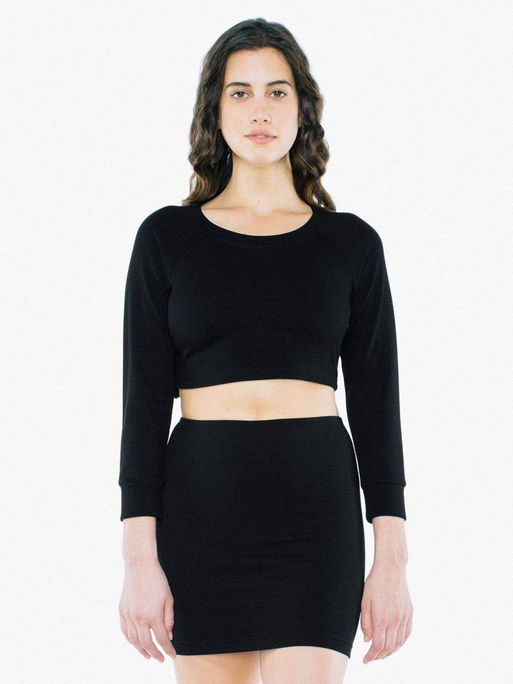 Ponte Long Sleeve Crop Raglan