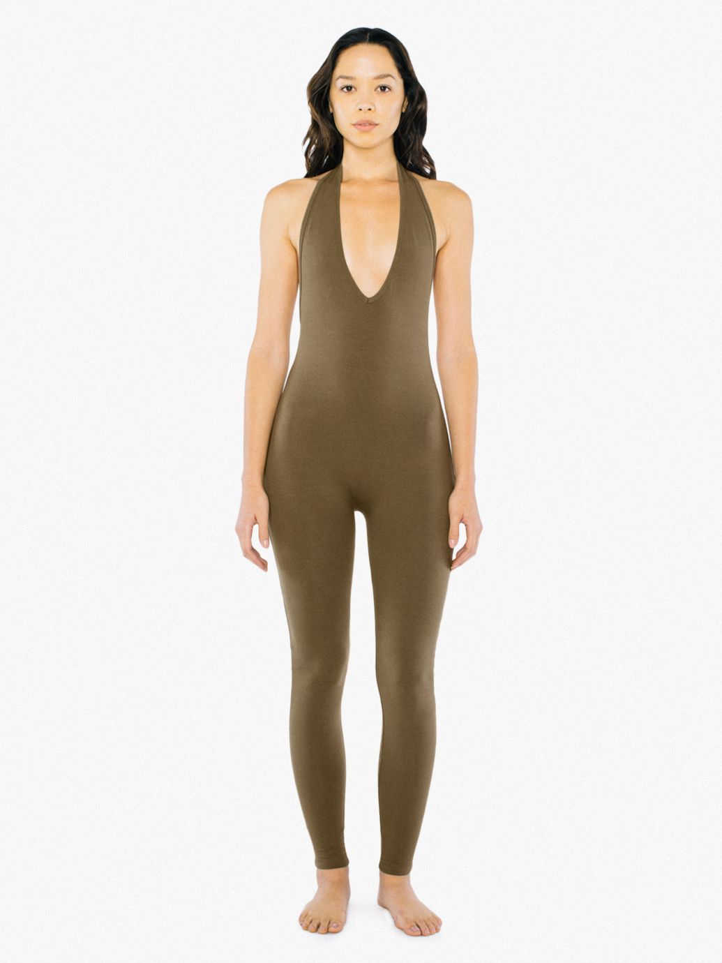 Cotton Spandex Halter Catsuit