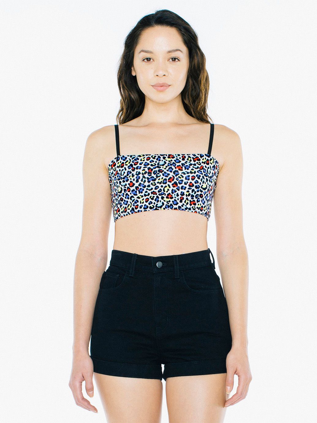 Cotton Spandex Super Crop Spaghetti Tank