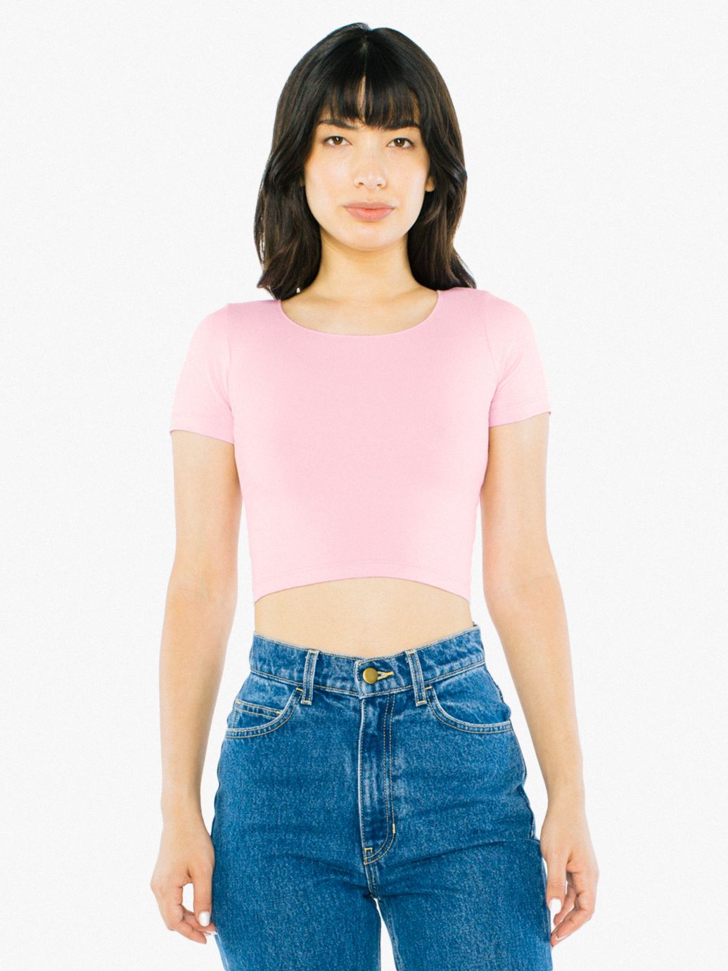 Cotton Spandex Jersey Crop T-Shirt