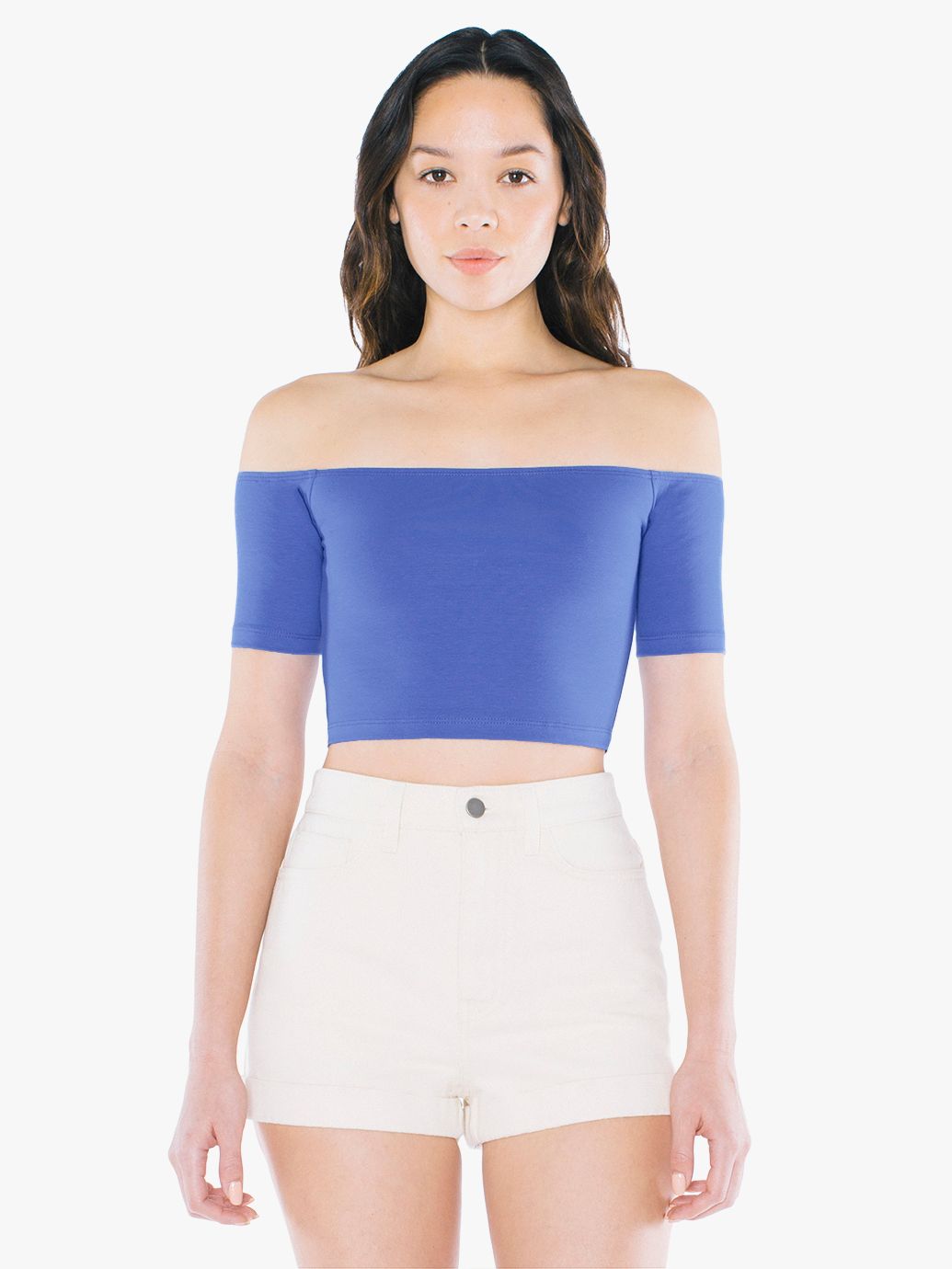 Cotton Spandex Off-Shoulder Top