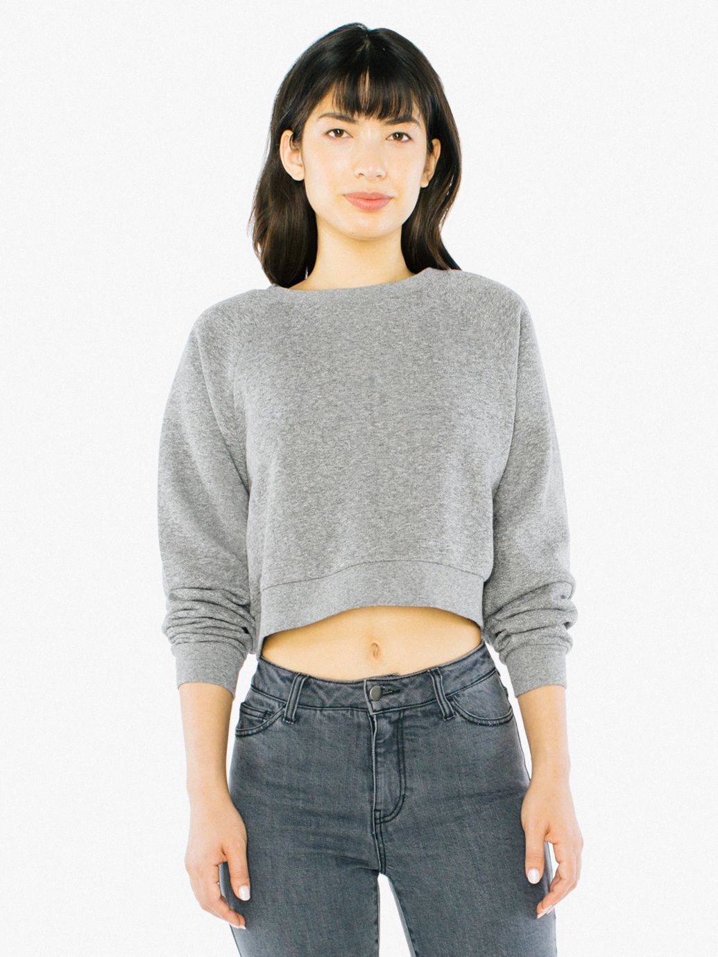 Peppered Fleece Cropped Pullover