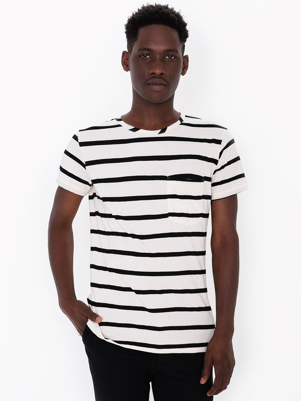 Striped Jersey Pocket T