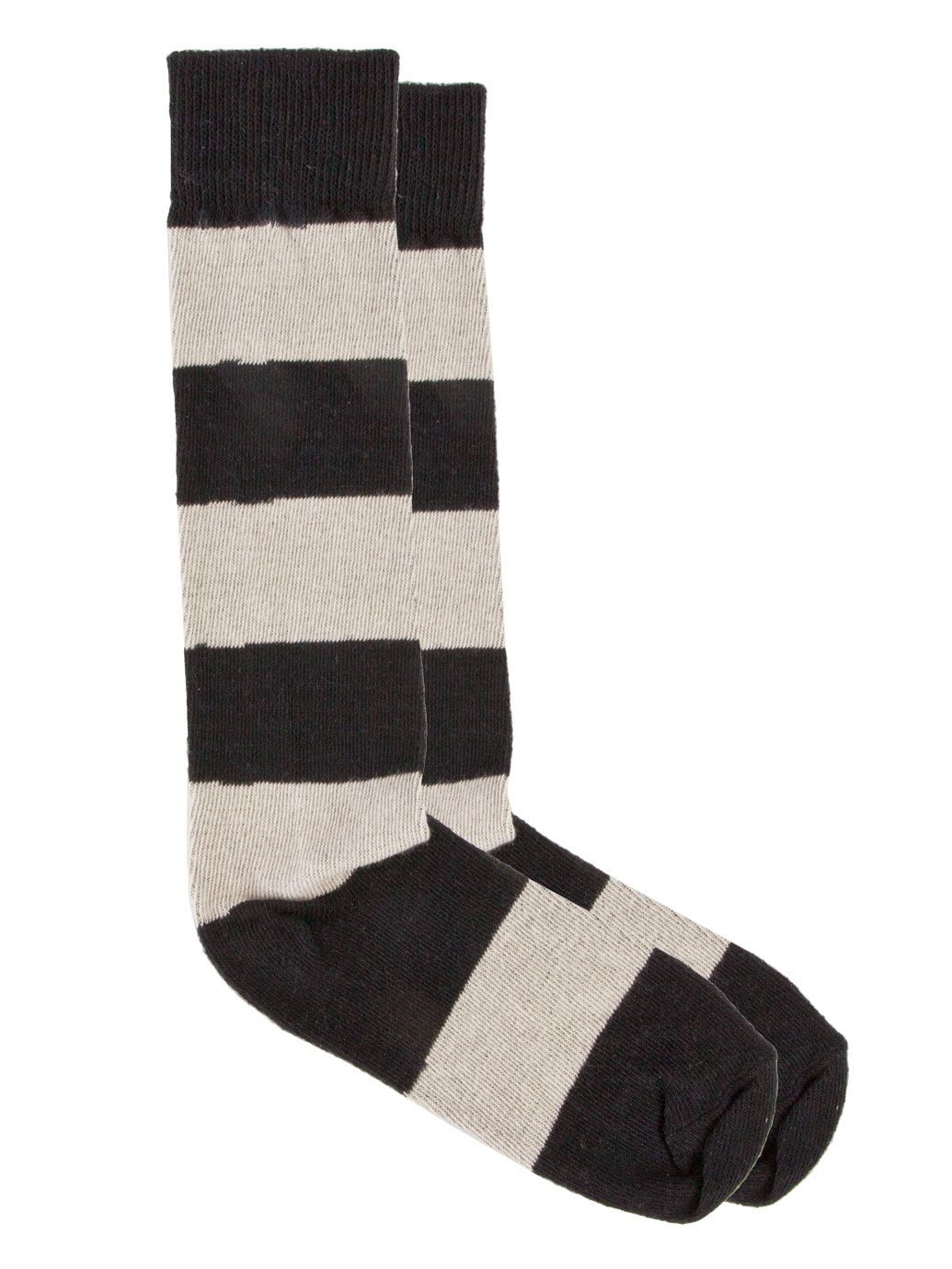 Flat Knit Striped Knee-High Sock