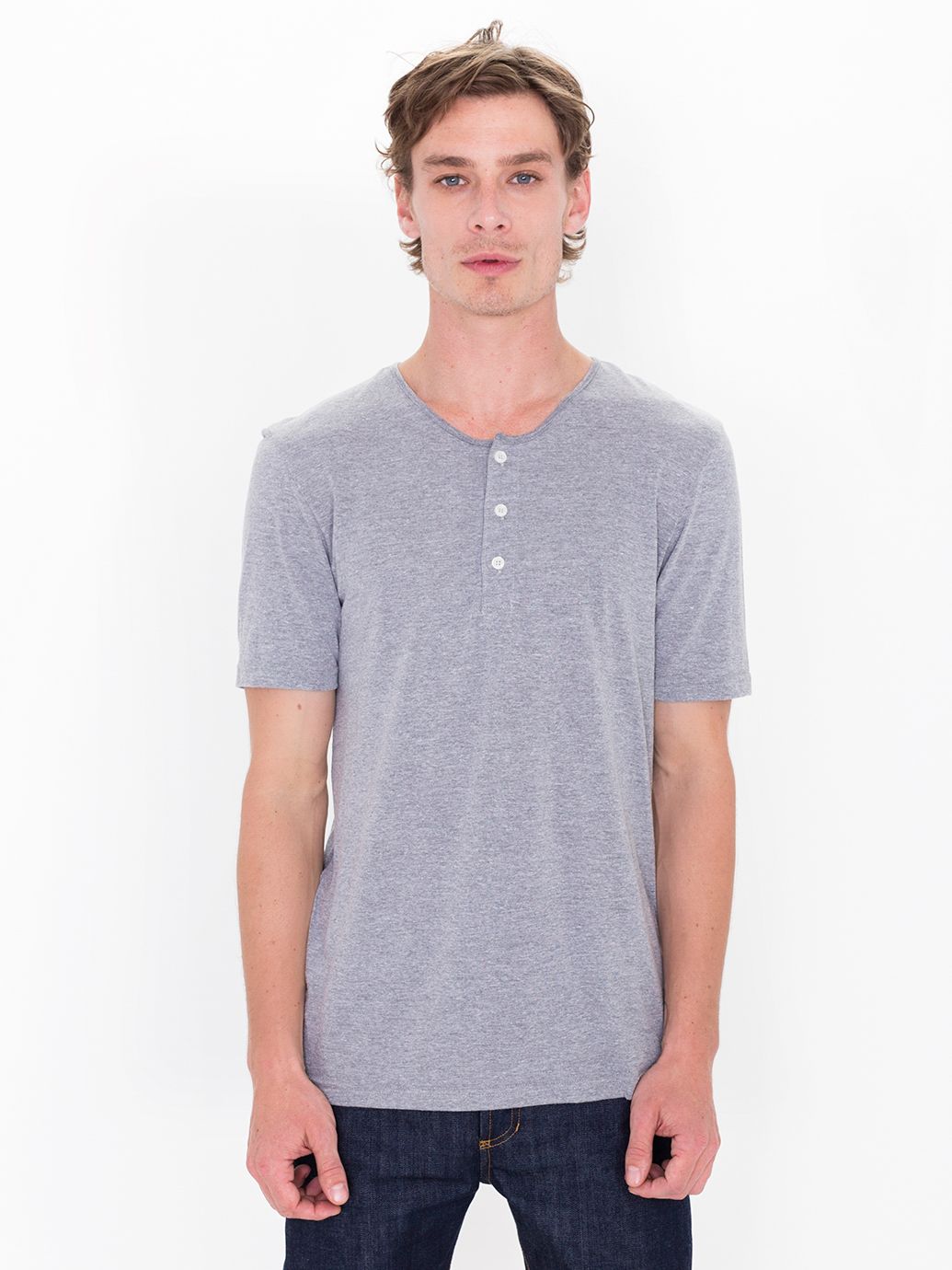 Tri-Blend Short Sleeve Henley Tee