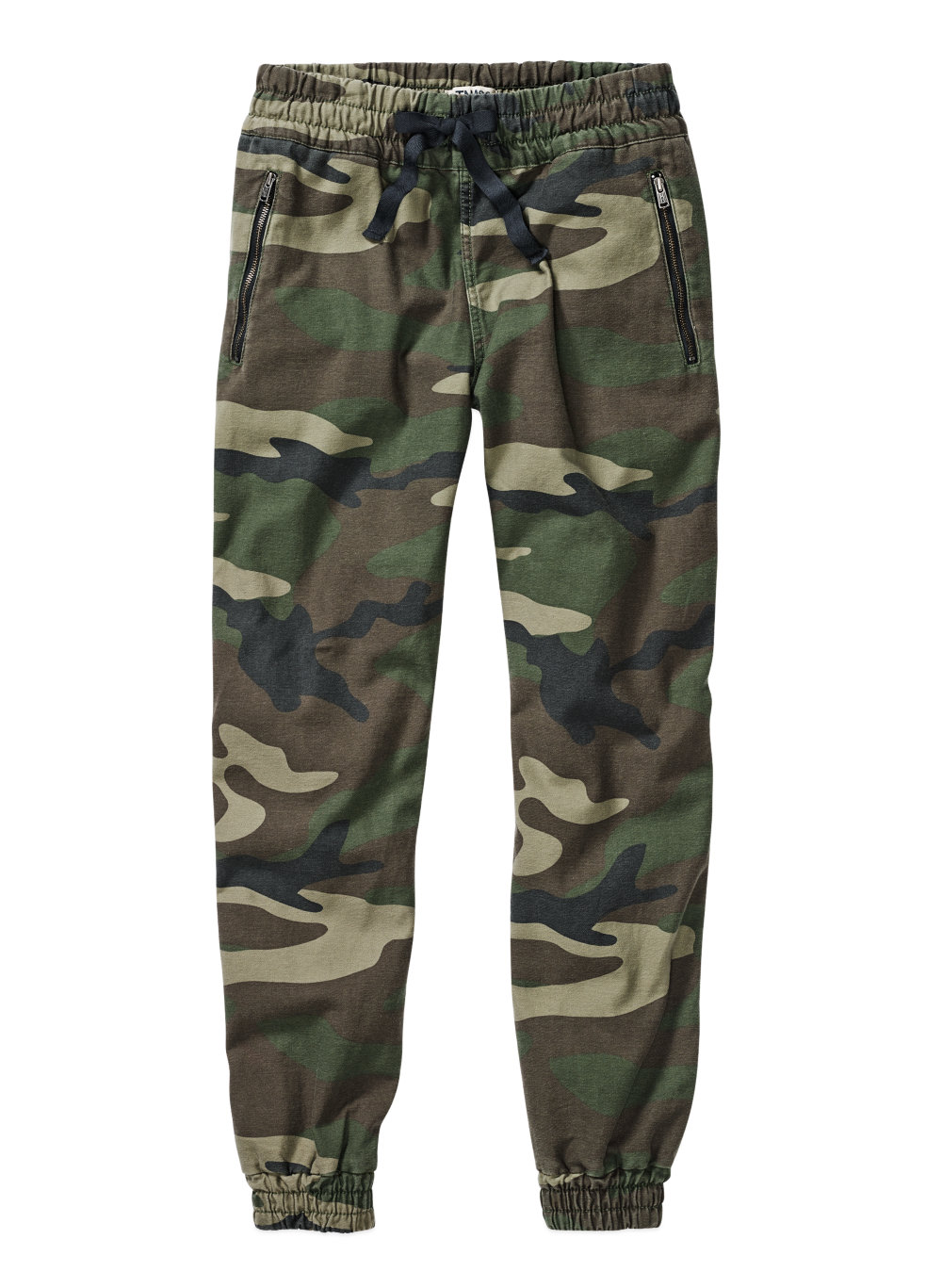 Camo jogger Camo pants are offered in a vast array of colors by today's outlets, with some like blue camo pants for women getting snatched up by trendsetters who find that they go well with unusual tops. Gray camo prints are a popular way to add an urban feel to any outfit.