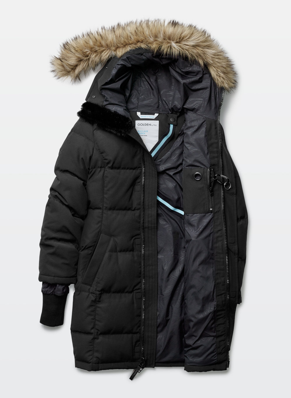 Aritzia Tna Vintage Grey Long Canvas Zip Up Winter Jacket Coat S Babaton Pearce Wool Coat Aritzia