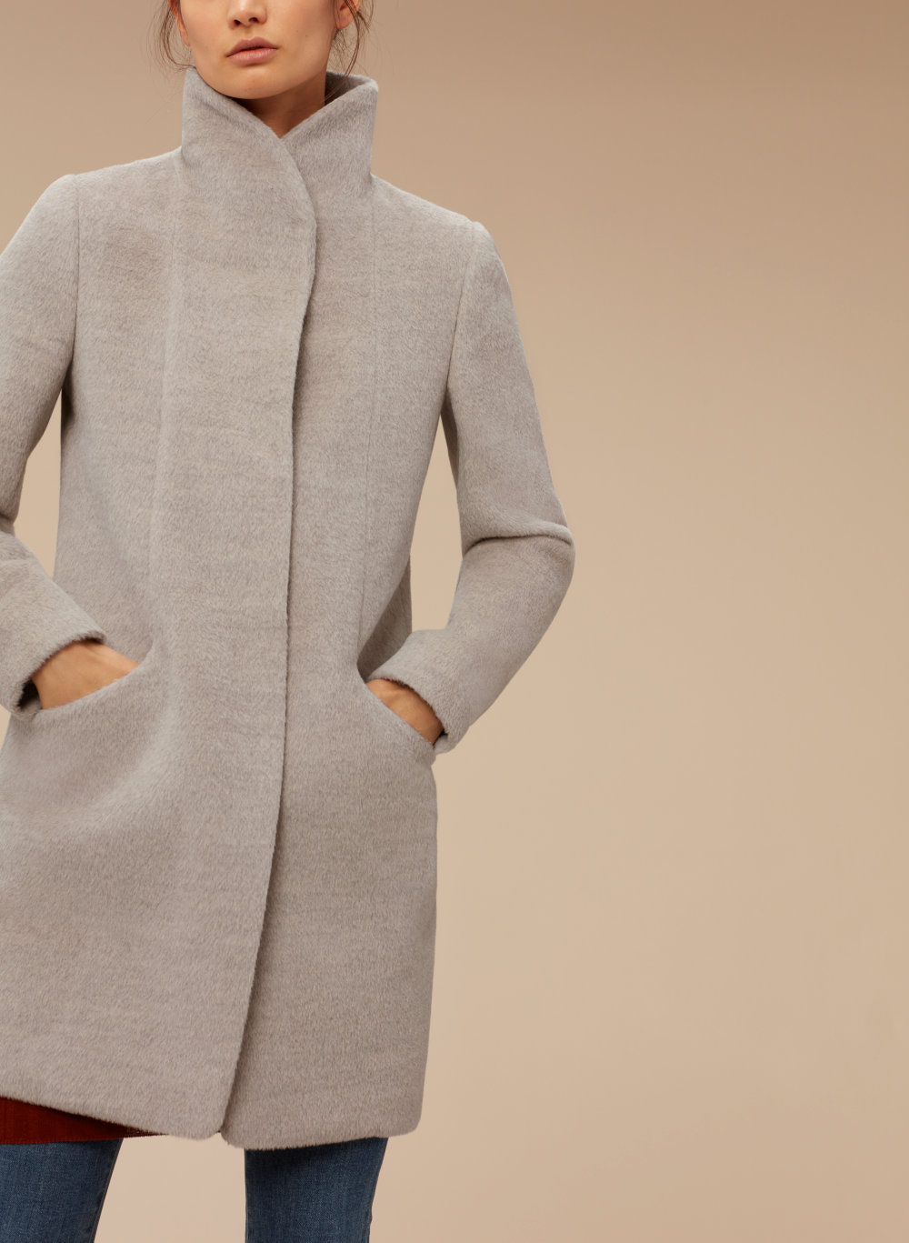 aritzia cocoon coat camel