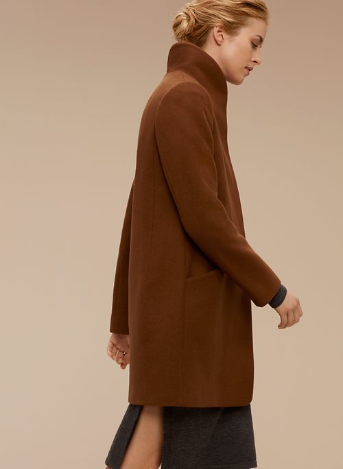 aritzia cocoon coat camel