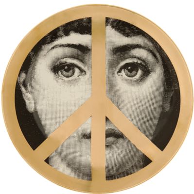 Fornasetti Theme & Variations Decorative "Peace Sign" Plate