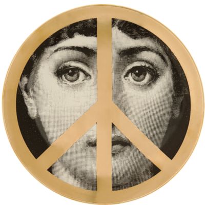 Fornasetti Theme & Variations Decorative "Peace Sign" Plate