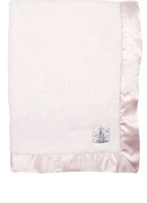 Little Giraffe Chenille Blanket with Satin Border - Pink