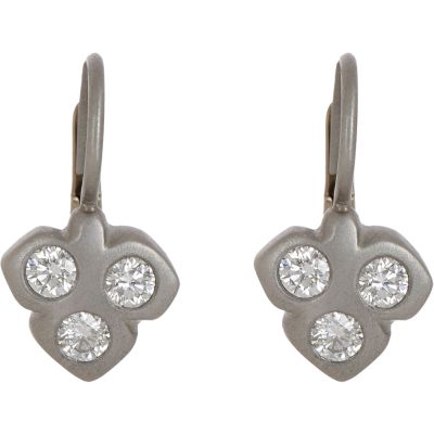 Linda Lee Johnson Platinum & Diamond Spring Earrings