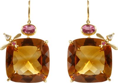 Sharon Khazzam Citrine Bee Earrings
