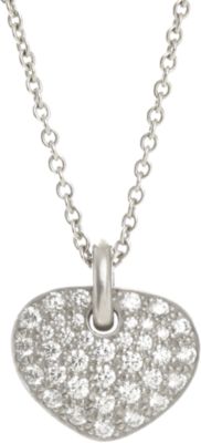 Linda Lee Johnson Platinum Diamond Heart Necklace