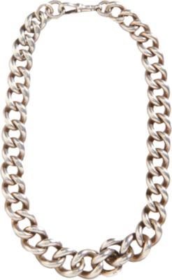 Olivia Collings Antique Jewelry Silver Very Heavy Curb Link Chain Necklace
