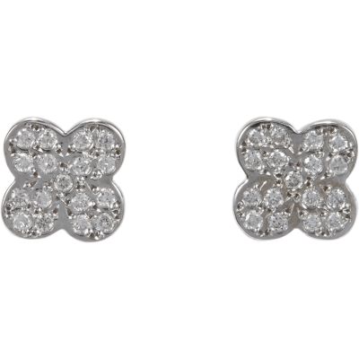 Ileana Makri Diamond Cross Small Stud Earrings