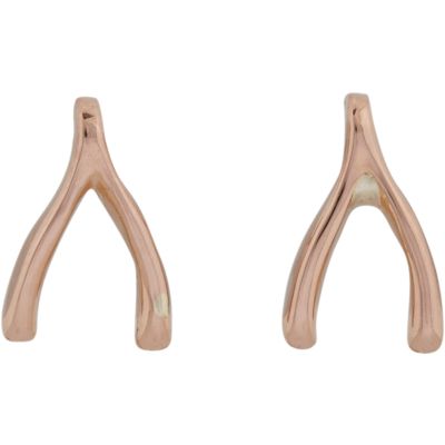 Jennifer Meyer Rose Gold Wishbone Earrings