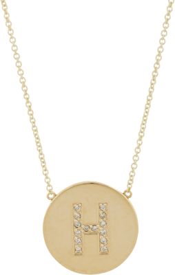 Jennifer Meyer Yellow Gold & Diamond 'H' Pendant Necklace