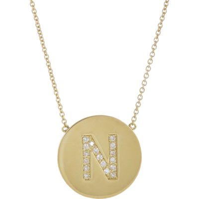 Jennifer Meyer Yellow Gold & Diamond 'N' Pendant Necklace