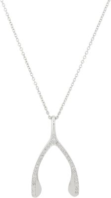 Jennifer Meyer - White Gold & Diamond Wishbone Pendant Necklace