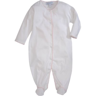 Baby CZ Crochet Trimmed Footie