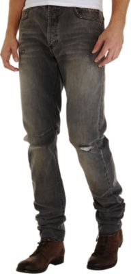 Balmain Distressed Straight Leg Jean - Grey