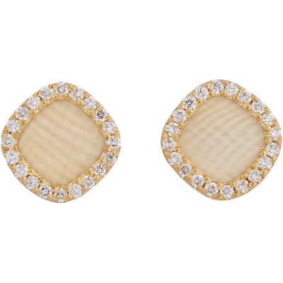 Monique P&eacute;an Fossilized Walrus Ivory Stud Earrings