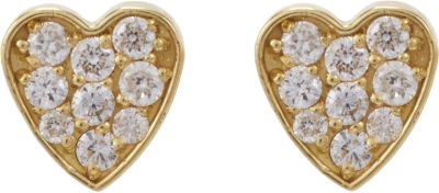 Jennifer Meyer Diamond Heart Stud Earrings