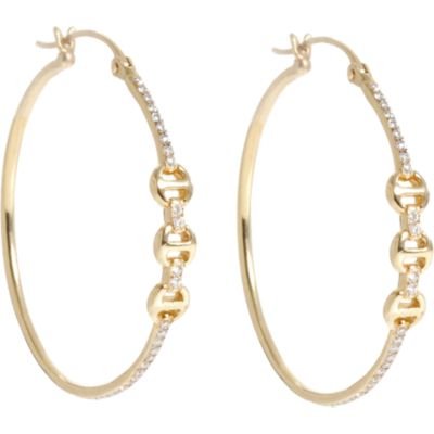 HOORSENBUHS Gold & Pave Diamond Mini Hoop Earrings