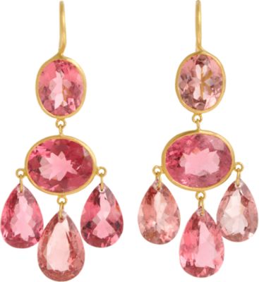 Marie-H&eacute;l&egrave;ne de Taillac Rubellite Gabrielle D'Estree Earrings