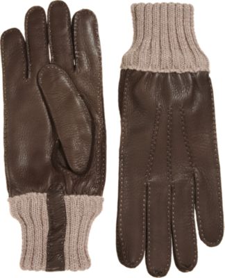 Barneys New York Rib Knit Cuff Gloves
