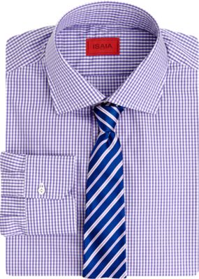 Isaia Gingham Check Dress Shirt