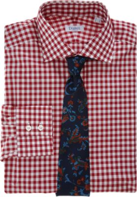 Drakes London Gingham Check Dress Shirt