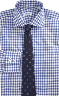 Drakes London Gingham Check Dress Shirt