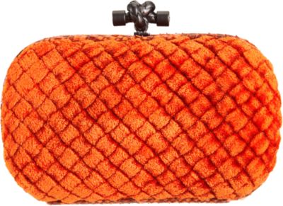 Bottega Veneta Knot Intrecciato Velvet/Pitone Clutch