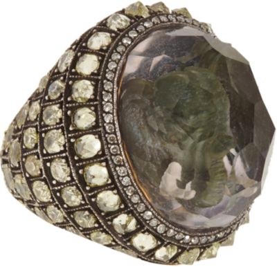 Sevan Bicakci Elephant Carved Amethyst Ring