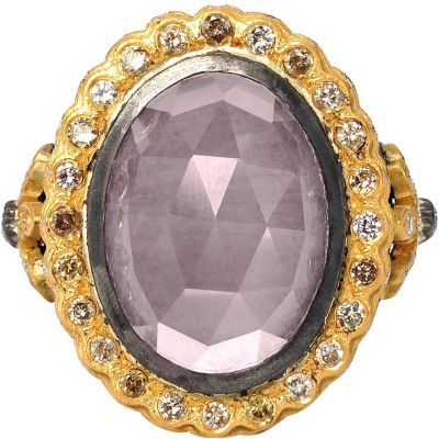 Sara Weinstock Rose Quartz & Diamond Medium Ring