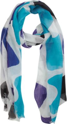 Piombo Asymmetrical Print Scarf