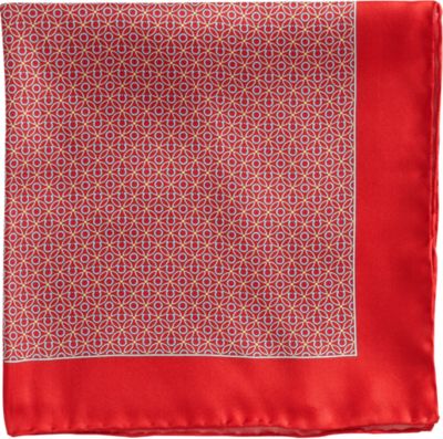 Salvatore Ferragamo Ovals & Gancini Pocket Square