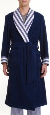 Barneys New York Stripe Trim Robe